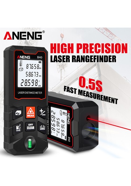 Aneng 40M Lazer Metre Su Terazili Taşınabilir Ölçüm Cihazı (Yurt Dışından) fiyatları