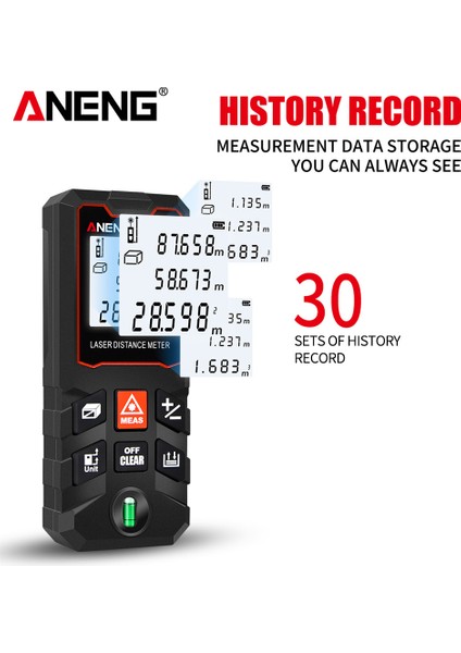 Aneng 40M Lazer Metre Su Terazili Taşınabilir Ölçüm Cihazı (Yurt Dışından) indirimleri