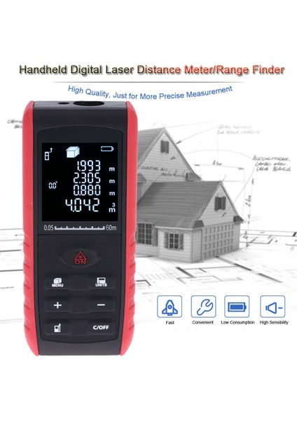 Taşınabilir Dijital Lazer Mesafe ve Açı Ölçer (Yurt Dışından)