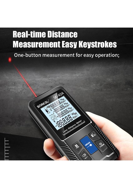 Dijital Lazer Metre IP54 Su Geçirmez Alan ve Pisagor Ölçümü (Yurt Dışından) fırsatları