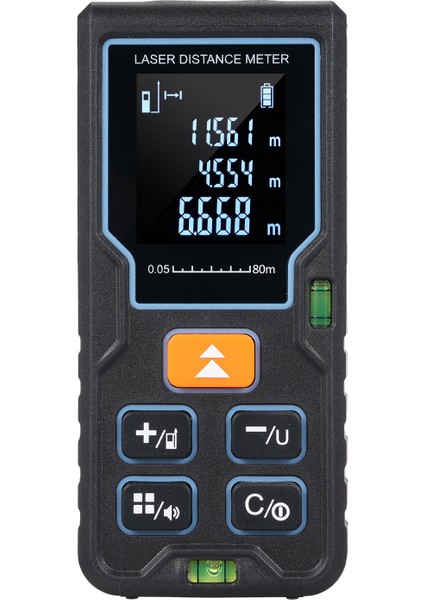 80M Lazerli Ölçüm Cihazı - Arka Aydınlatmalı LCD ve 2 Kacık Düzeği (Yurt Dışından)