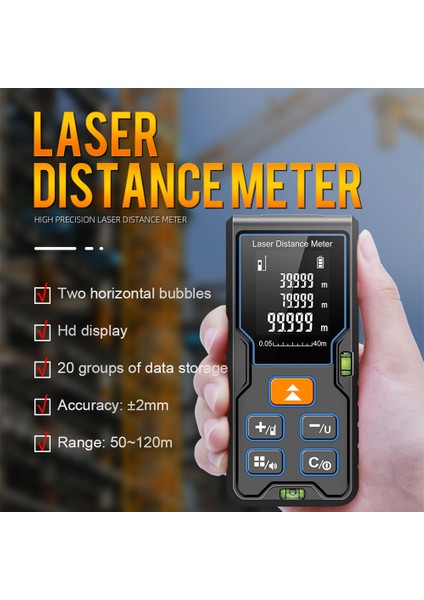 80M Lazerli Ölçüm Cihazı - Arka Aydınlatmalı LCD ve 2 Kacık Düzeği (Yurt Dışından) fiyatları