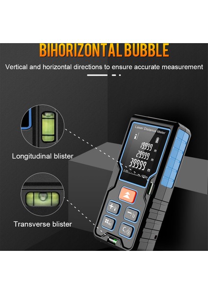 80M Lazerli Ölçüm Cihazı - Arka Aydınlatmalı LCD ve 2 Kacık Düzeği (Yurt Dışından) indirimleri