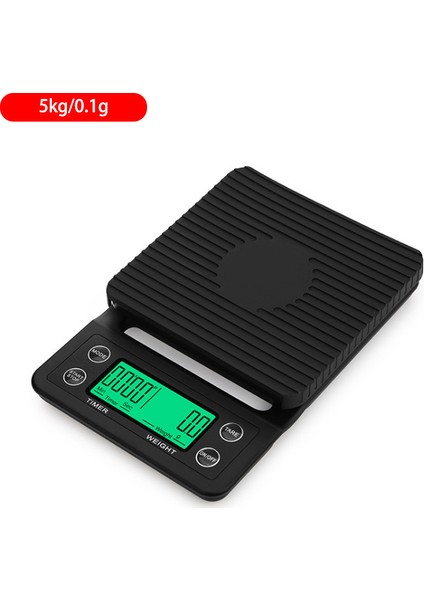 5kg 0.1g Has Kahve Tartısı Mini Mutfak Saati Siyah (Yurt Dışından)