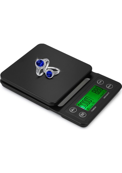 5kg 0,5g Has Dijital Kahve ve Mutfak Terazisi LCD Zamanlayıcılı (Yurt Dışından)