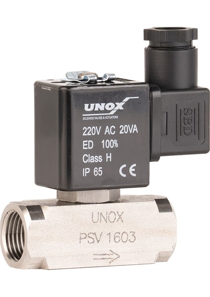 24 V Dc Paslanmaz Takoz Gövde Solenoid Valf Normalde Kapalı 3/8"(0-25 BAR)