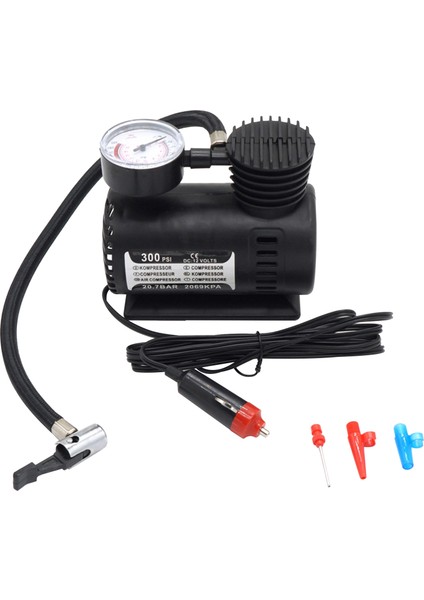 Taşınabilir Mini 300PSI 12V Elektrikli Lastik Acil Durum Pompası (Yurt Dışından)