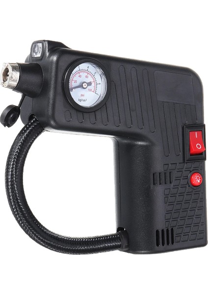 12V Portatif Lastik Pompası Basınç Göstergeli El Fenerli Araba Motosiklet Bisiklet (Yurt Dışından)