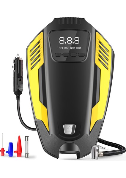 Taşınabilir 12V Dijital Lastik Pompası LED Işıklı 25M Şarj Kablolu (Yurt Dışından)