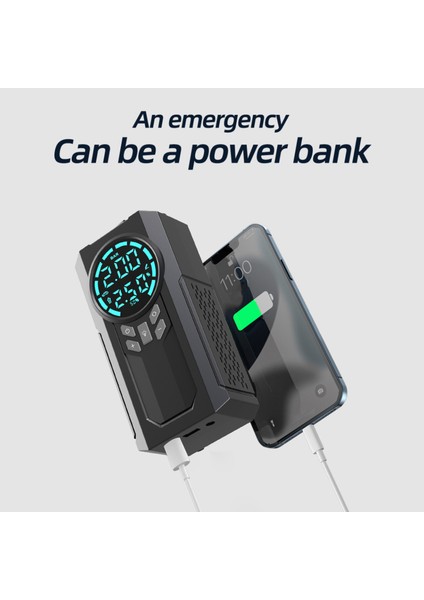 6000MAH Kablosuz Hava Kompresörü 110PSI LED Işıklı Araç Motosiklet Bisiklet (Yurt Dışından)