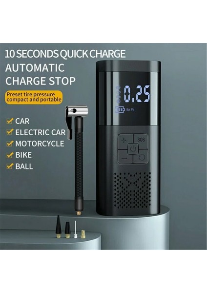 Kablosuz 150PSI Dijital Otomatik Kapanmalı Taşınabilir Hava Kompresörü - Araba, Bisiklet, Motosiklet (Yurt Dışından) fırsatları