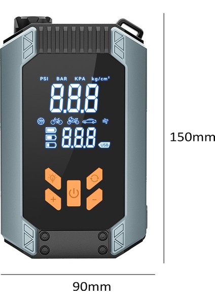 150PSI LCD Ekranlı Şarjlı Lastik Pompası - Araba, Motosiklet, Bisiklet, Toplar (Yurt Dışından)
