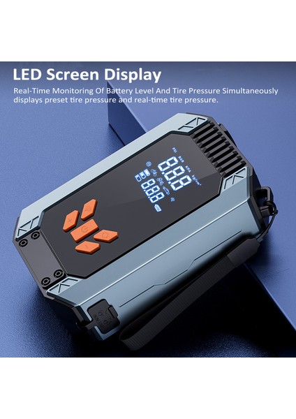 150PSI LCD Ekranlı Şarjlı Lastik Pompası - Araba, Motosiklet, Bisiklet, Toplar (Yurt Dışından)