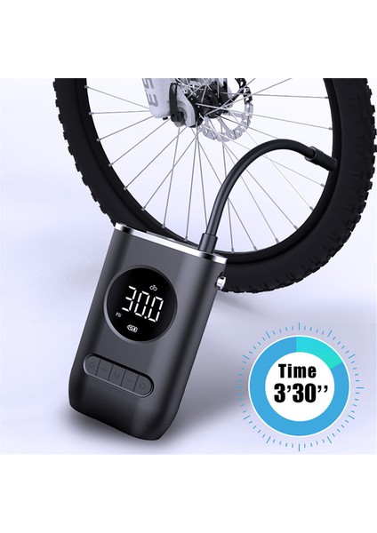 150PSI Kablosuz Oto-Stop Taşınabilir Hava Pompası, Araba, Bisiklet, Top LED Işıklı (Yurt Dışından)