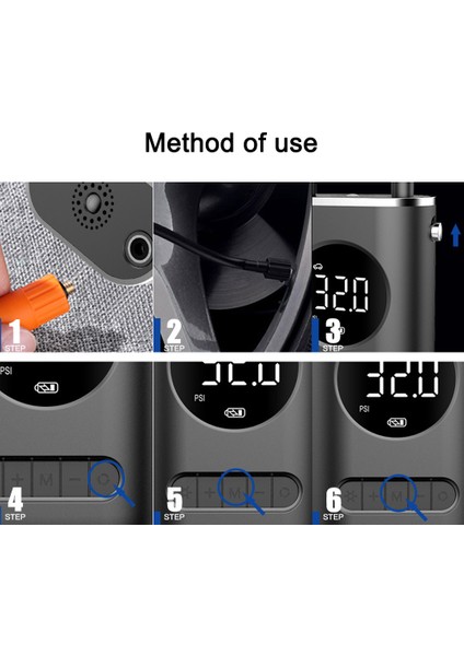 Kablosuz 150PSI Otomatik Kapanan Taşınabilir Lastik Pompası LED Işıklı Motorsiklet ve Bisiklet (Yurt Dışından) fiyatları