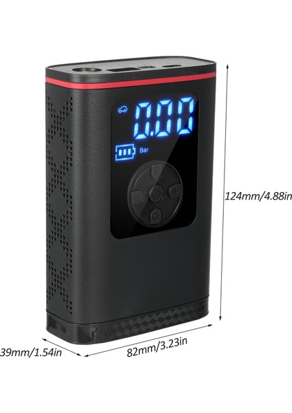 6000MAH 150PSI LCD Taşınabilir Hava Pompası - Araba, Motosiklet, Bisiklet, Top (Yurt Dışından)