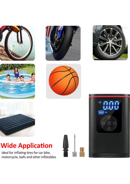 6000MAH 150PSI LCD Taşınabilir Hava Pompası - Araba, Motosiklet, Bisiklet, Top (Yurt Dışından)