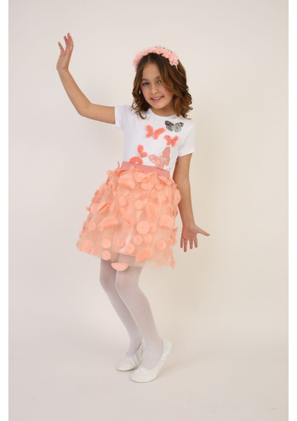 Kız Çocuk Takım 23 Nisan Kostüm Kelebek Badi Nar Çiceği Etek fiyatları
