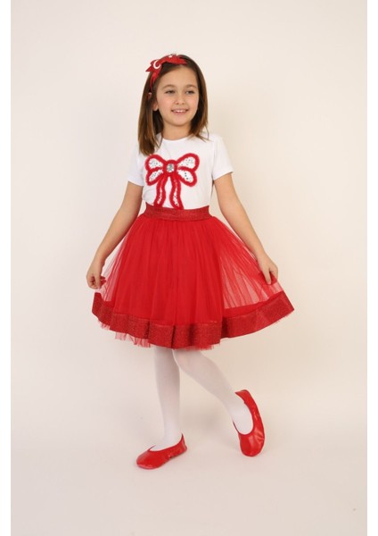 Kız Çocuk Alt-Üst Takım 23 Nisan 29 Ekim 19 Mayıs Gösteri Kıyafetleri Taç Toka Pisi Pisi Dahil fiyatları