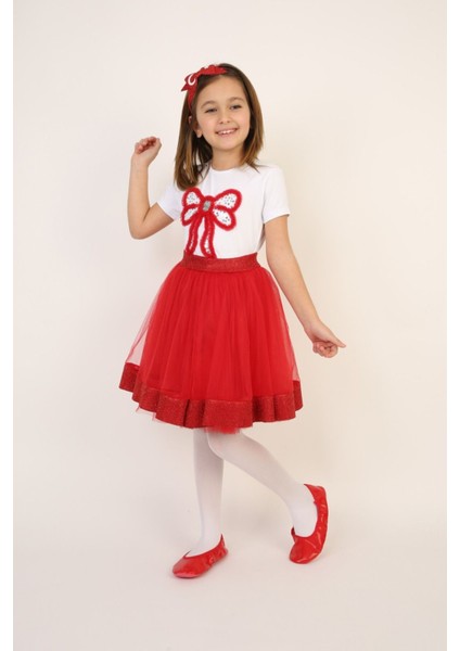 Kız Çocuk Alt-Üst Takım 23 Nisan 29 Ekim 19 Mayıs Gösteri Kıyafetleri Taç Toka Pisi Pisi Dahil modelleri