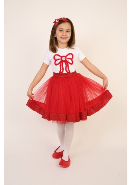 Kız Çocuk Alt-Üst Takım 23 Nisan 29 Ekim 19 Mayıs Gösteri Kıyafetleri Taç Toka Pisi Pisi Dahil fırsatları