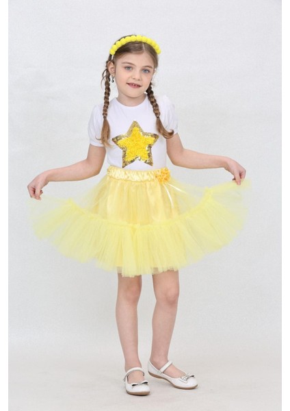 Kız Çocuk Alt Üst Takım Tshirt Etek 23 Nisan