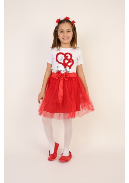 Kız Çocuk Alt-Üst Takım 23 Nisan 29 Ekim 19 Mayıs Gösteri Kıyafetleri Taç Toka Pisi Pisi fırsatları