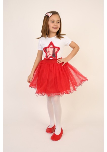 Kız Çocuk Alt-Üst Takım 23 Nisan 29 Ekim 19 Mayıs Gösteri Kıyafetleri Taç Toka Pisi Pisi modelleri