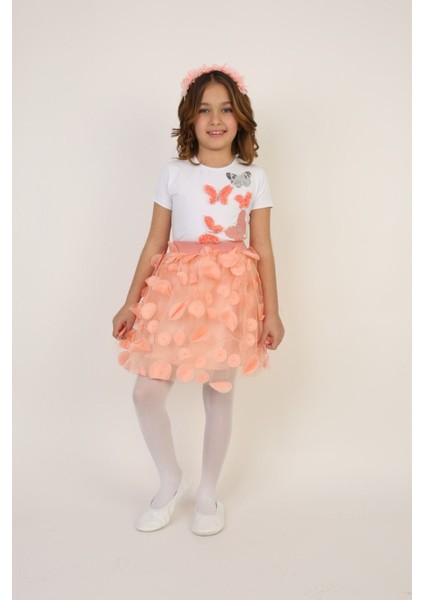 Kız Çocuk Alt-Üst Takım 23 Nisan 29 Ekim 19 Mayıs Gösteri Kıyafetleri Taç Toka Pisi Pisi Dahil fırsatları