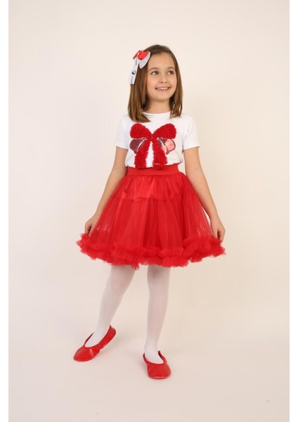 Kız Çocuk Alt-Üst Takım 23 Nisan 29 Ekim 19 Mayıs Gösteri Kıyafetleri Taç Toka Pisi Pisi Dahil fiyatları