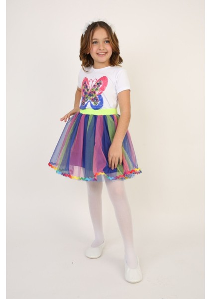 Kız Çocuk Alt-Üst Takım 23 Nisan 29 Ekim 19 Mayıs Gösteri Kıyafetleri Taç Toka Pisi Pisi Ponpon fiyatları