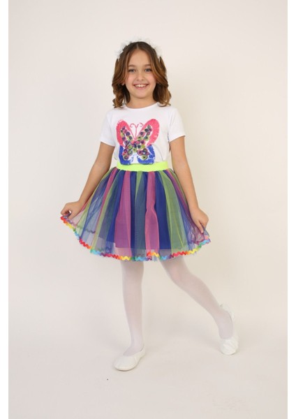 Kız Çocuk Alt-Üst Takım 23 Nisan 29 Ekim 19 Mayıs Gösteri Kıyafetleri Taç Toka Pisi Pisi Ponpon modelleri