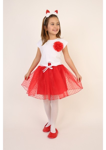 Kız Çocuk Alt-Üst Takım 23 Nisan 29 Ekim 19 Mayıs Gösteri Kıyafetleri Taç Toka Pisi Pisi Dahil fiyatları