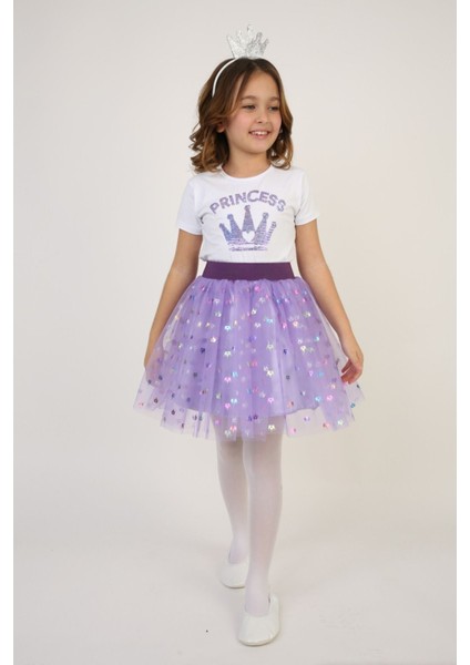 Kız Çocuk Alt-Üst Takım 23 Nisan 29 Ekim 19 Mayıs Gösteri Kıyafetleri Taç Toka Pisi Pisi Dahil