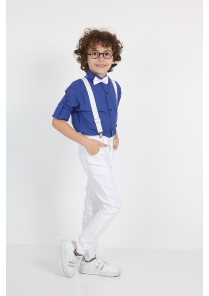 Erkek Çocuk Askı Papyon Gömlek Pantalon Alt Üst Takım 23 Nisan Noble Store