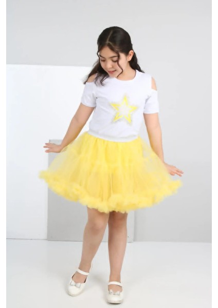 Kız Çocuk Alt Üst Takım Tshirt Etek 23 Nisan Kıyafetleri NBL259855