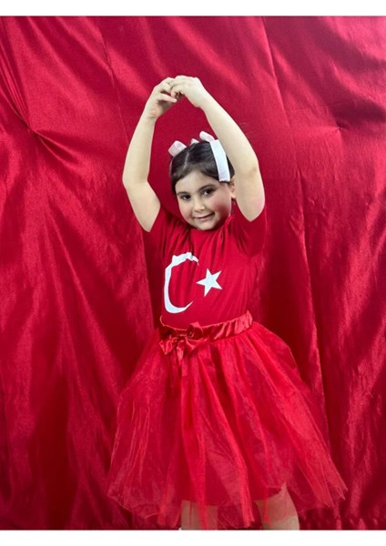 Kız Çocuk Ay Yıldız Alt Üst Takım 23 Nisan Gösteri Kıyafeti fiyatları