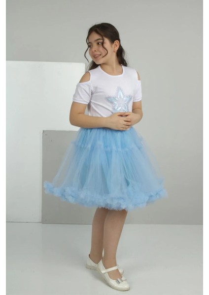 23 Nisan Kız Çocuk Tütü Etek Gösteri Kıyafeti NBL2434