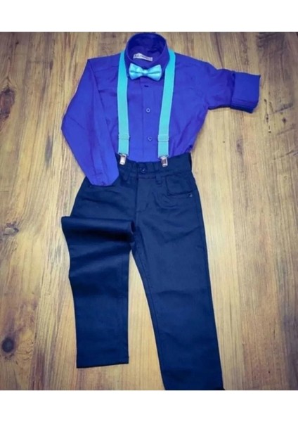Erkek Çocuk 23 Nisan 19 Mayıs Pantolon Gömlek 3lü Takım NOBLE223