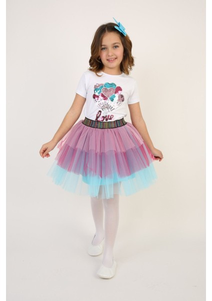 Kız Çocuk Alt-Üst Takım 23 Nisan 29 Ekim 19 Mayıs Gösteri Kıyafetleri Taç Toka Pisi Pisi Dahil fırsatları