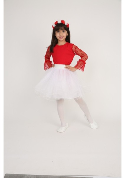 Kız Çocuk Alt-Üst Takım 23 Nisan 29 Ekim 19 Mayıs Gösteri Kıyafetleri Taç Toka Pisi Pisi