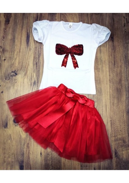 23 Nisan Kız Çocuk Hayal Tüllü Etek ve Pul Payetli Tişört