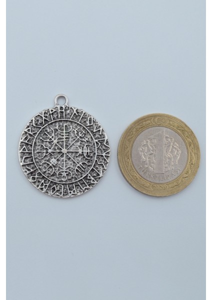 Vegvisir Viking Pusulası Zincir Kolye - Gümüş Kaplama - Erkek Kadın Kolye - KOD:1050 fırsatları