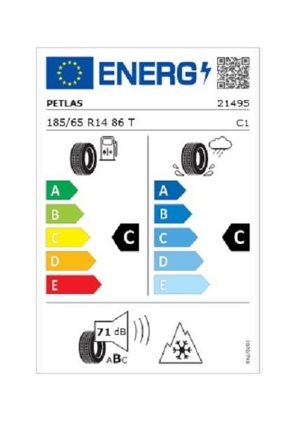 185/65 R14 86T Multiaction PT565 Oto 4 Mevsim Lastiği (Üretim Yılı:2025)