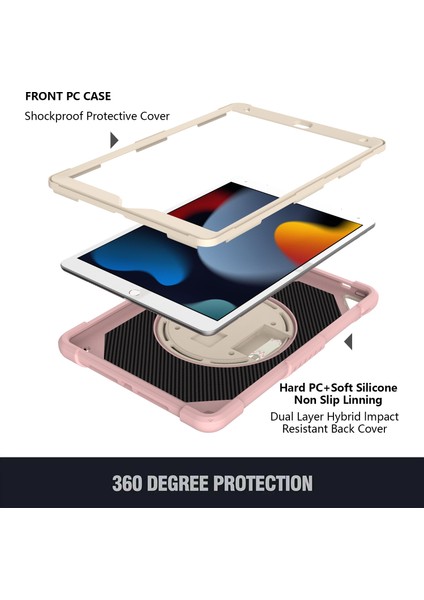 Pc + Silikon Kılıf iPad 10.2 2021/2020/2019 Için (Yurt Dışından)