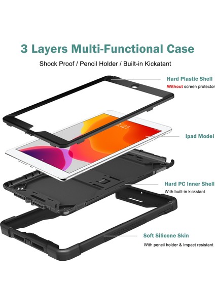 iPad 10.2 2021/2020/2019 Için Silikon + Pc Kılıfı (Yurt Dışından) indirimleri