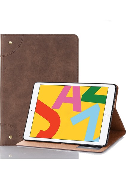 iPad 10.2 / 10.5 Için Retro Kitap Stili Yatay Çevirme Deri Kılıf, Tutucu ve Kart Yuvaları ve Cüzdan (Yurt Dışından)