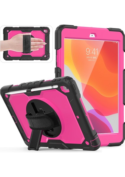 iPad 10.2 Için Darbeye Dayanıklı Renkli Silika G + Pc Koruyucu Kılıf, Tutucu ve Omuz Askısı ve El Kayışı ve Kalem Yuvası (Yurt Dışından) fiyatları