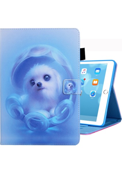 iPad 10.2 Için 2021/2020/2019 Renkli Çizim Desen Yatay Çevirme Deri Kılıf Tutucu ve Kart Yuvaları ve Fotoğraf Çerçevesi (Yurt Dışından)