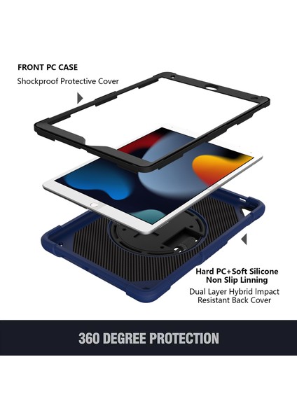 Pc + Silikon Kılıf iPad 10.2 2021/2020/2019 Için (Yurt Dışından)
